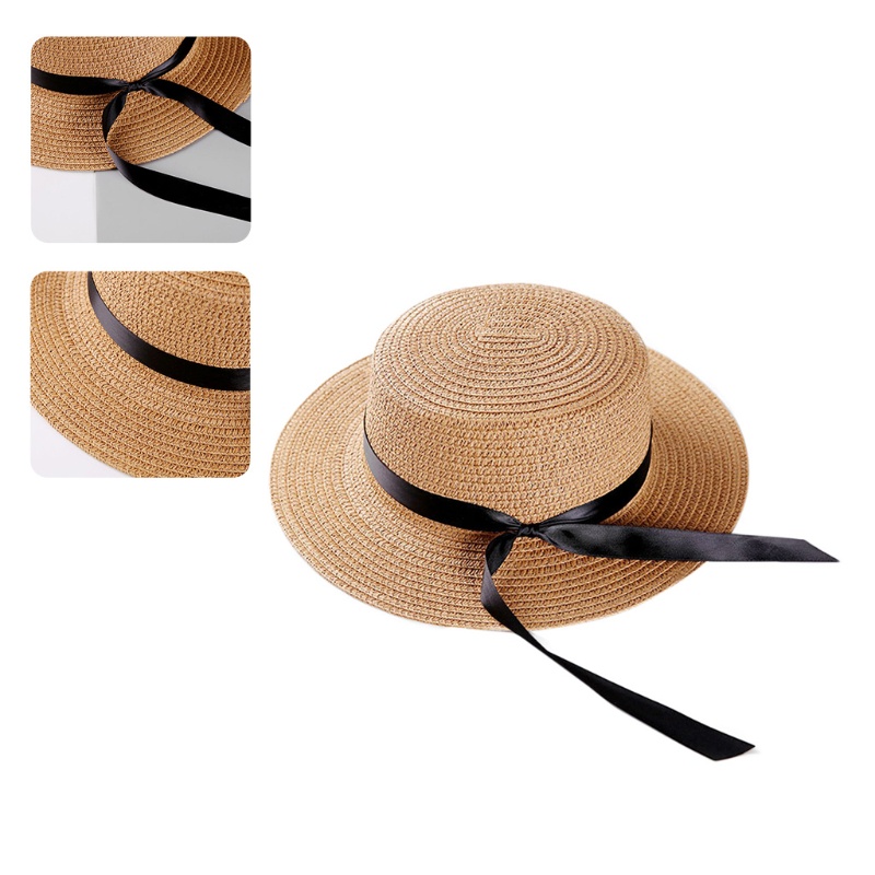 Nón Cối Rộng Vành Phối Nơ Chống Tia UV Thời Trang Mùa Hè Cho Mẹ Và Bé