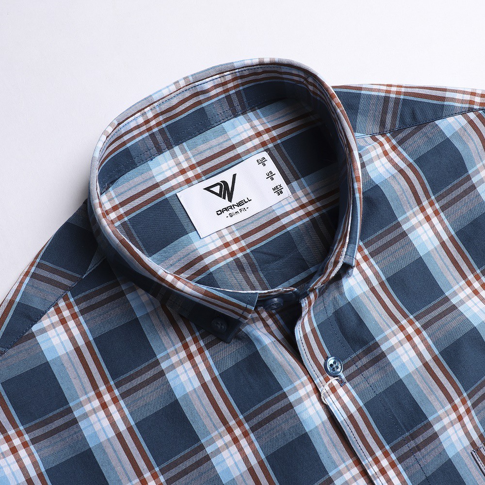 Áo sơ mi caro nam công sở DARNELL tay ngắn chất cao cấp thoáng mát, thấm hút mồ hôi DN624