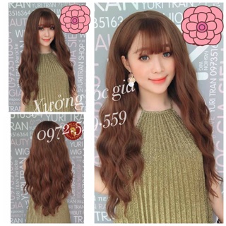 Tóc giả nguyên đầu Xù sóng nước ( có video quay thật, inbox shop gửi ảnh thật) tặng + lưới chùm đầu