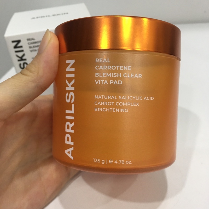 Thanh lý / Pass toner pad cà rốt APRILSKIN giàu vitamin A thành phần vegan