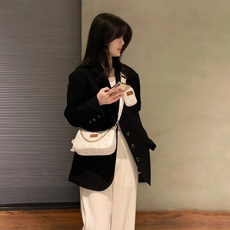 Túi xách nữ đeo chéo nữ đẹp kẹp nách đeo vai quai ngọc trai nhân tạo da pu cao cấp giá rẻ phong cách hàn quốc