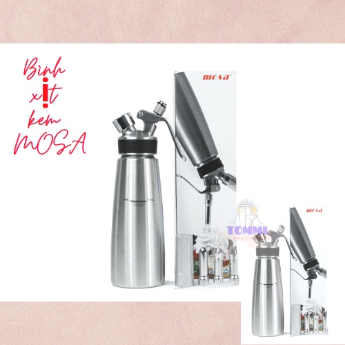 Bình Xịt Kem MOSA Hàng Chính Hãng Bình Xịt Kem Tươi MOSA Kèm Hộp Gas MOSA Dụng Cụ Pha Chế