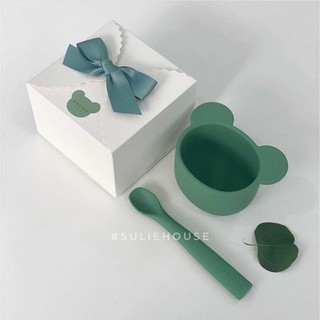 Set bát gấu kèm thìa silicon 🐻🐻🐻🐻
