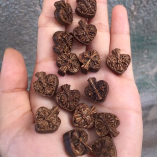 Charm mix vòng -Lá bồ đề trầm hương 17x15mm