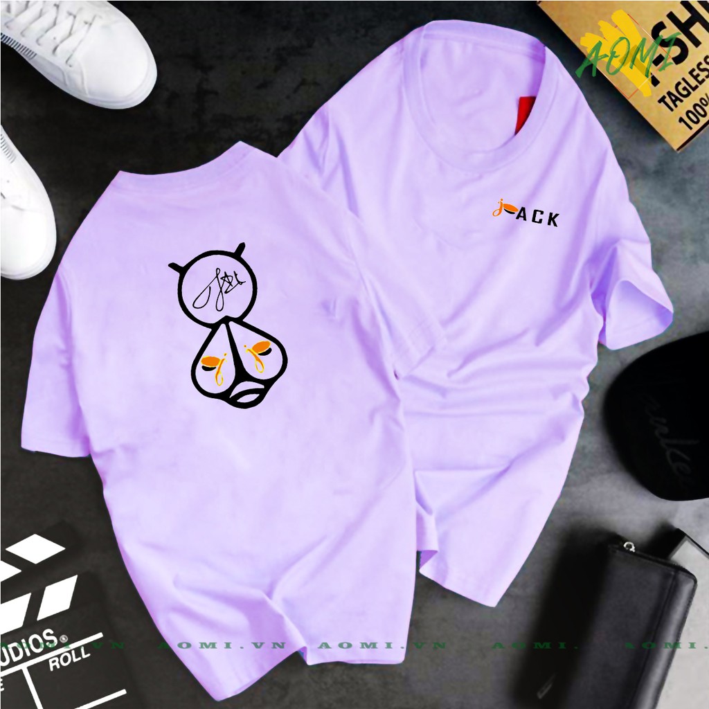 ÁO THUN KIỂU UNISEX AOMI J97 ĐOM ĐÓM LOGO JACK TAY NGẮN TAY LỠ NAM NỮ GIA ĐÌNH CẶP ĐÔI CHẤT LƯỢNG CAO