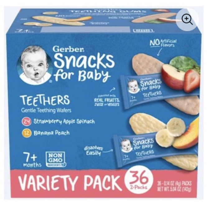 (Nhập Mỹ - Tách lẻ) Bánh gạo xốp ăn dặm Gerber Teethers