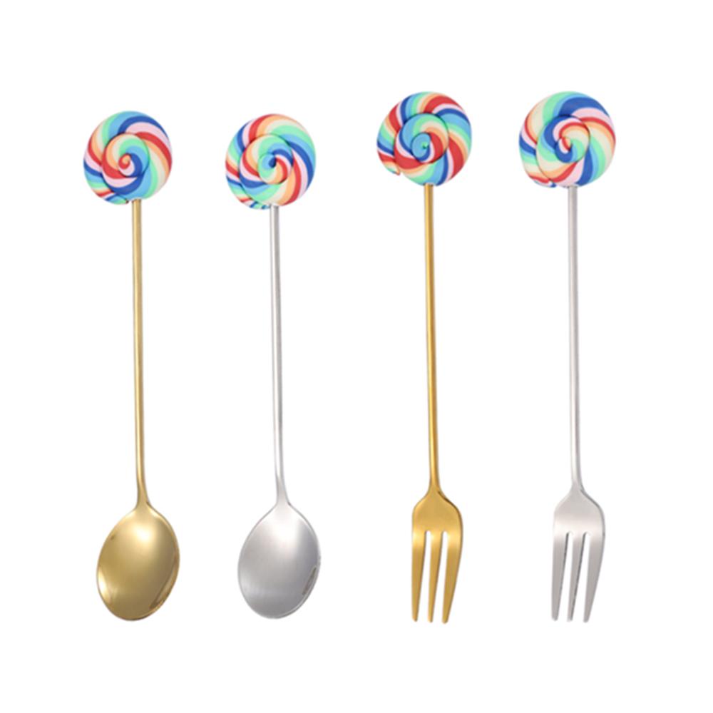 Muỗng Cà Phê Bằng Thép Không Gỉ Hình Kẹo Mút