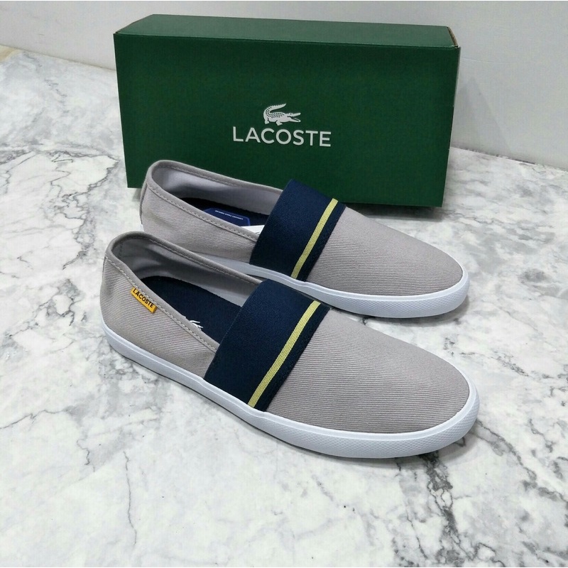 giày lười vải nam đế bệt nhẹ vải chống thấm nước hôi chân lacoste
