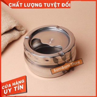 Gạt tán thuốc nhỏ gọn Gạt tàn thuốc inox xoay tròn cao cấp