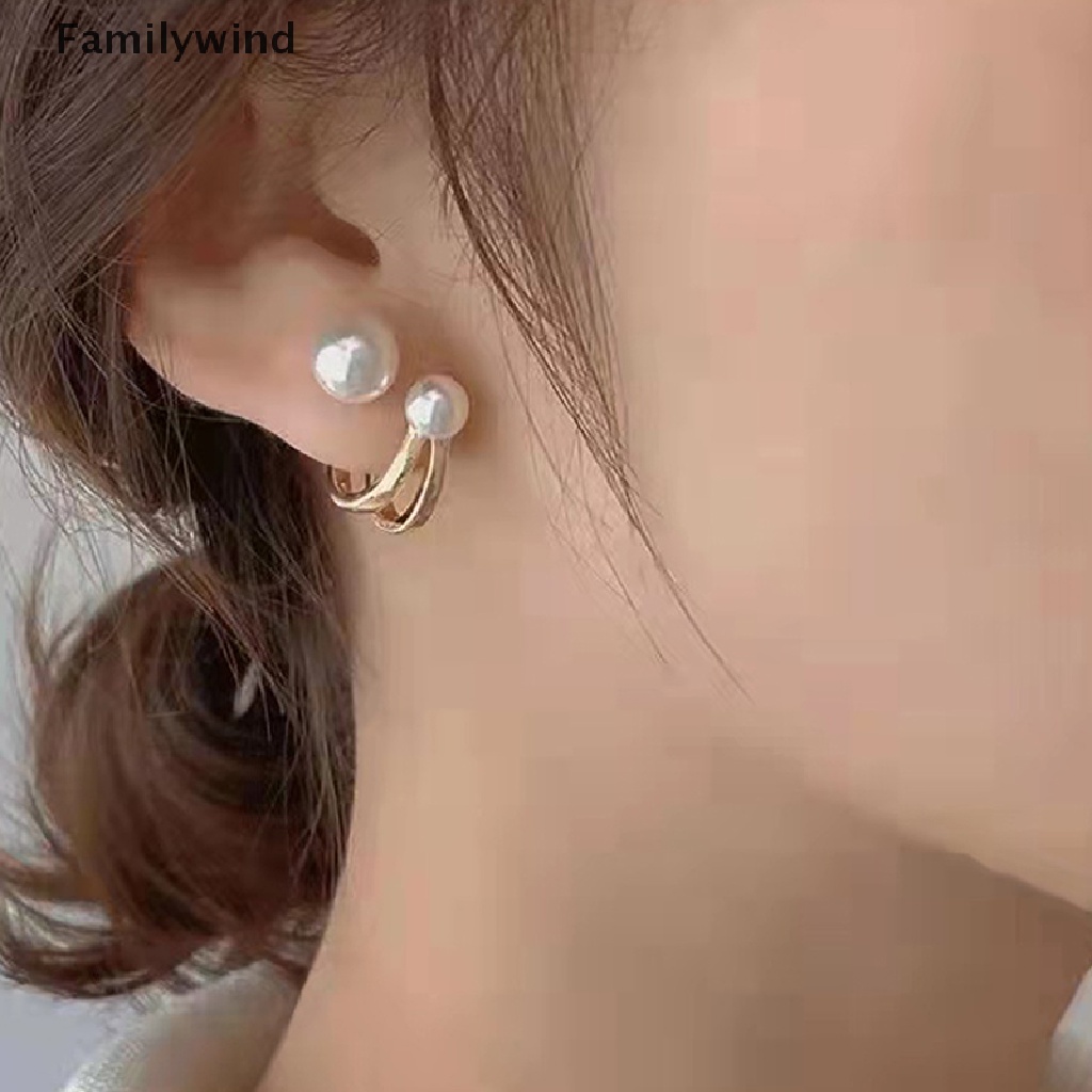 Khuyên tai đính hạt ngọc trai đơn giản sang trọng phong cách retro Hàn Quốc xinh xắn