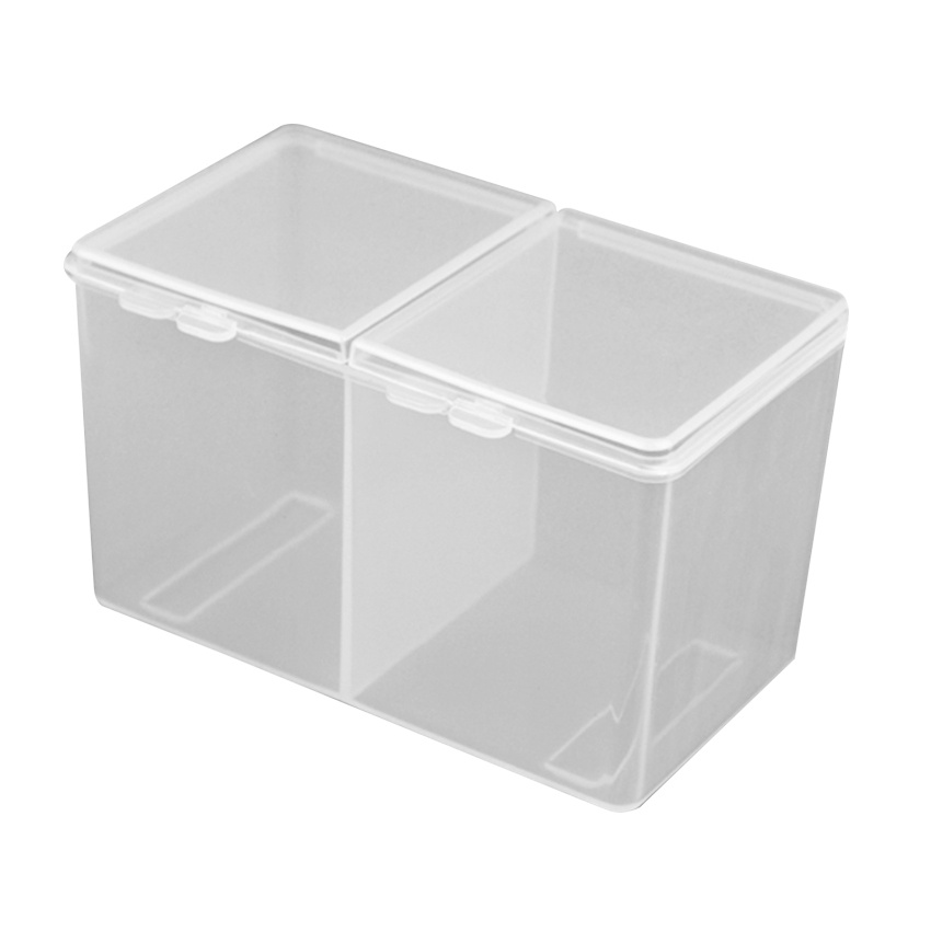 Hộp Đựng Tăm Bông / Bông Tẩy Trang Hai Ngăn Tiện Lợi