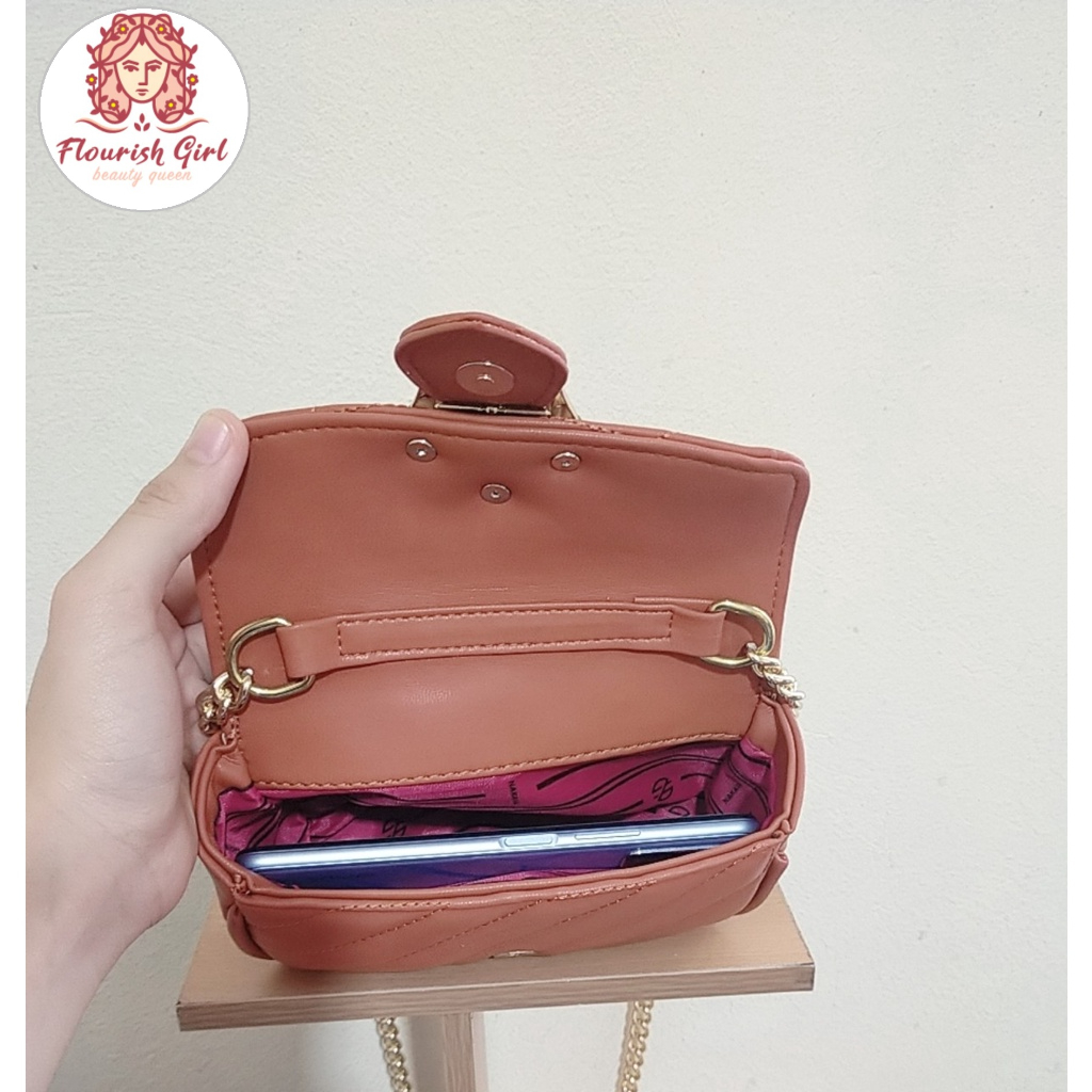 Túi xách đeo chéo hàng Quảng Châu cao cấp chần trám khóa cổ điển chất liệu da lì cực mịn size 20