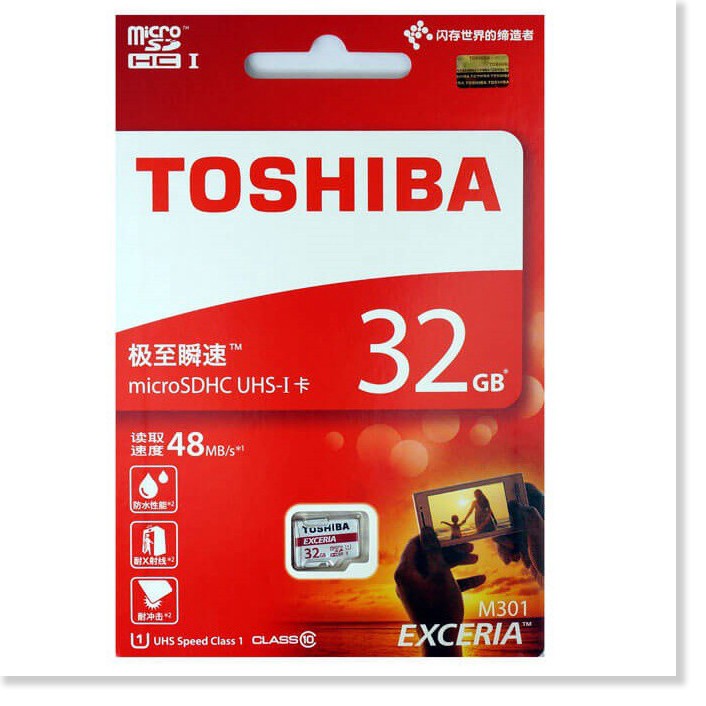 THẺ NHỚ MICRO SD 32G TOSHIBA CLASS 10 BOX DUNG LƯỢNG CỰC LỚN LƯU TRỮ NHANH, THẺ NHỚ MICRO SD TỐC ĐỘ CAO, THẺ NHỚ CAO CẤP