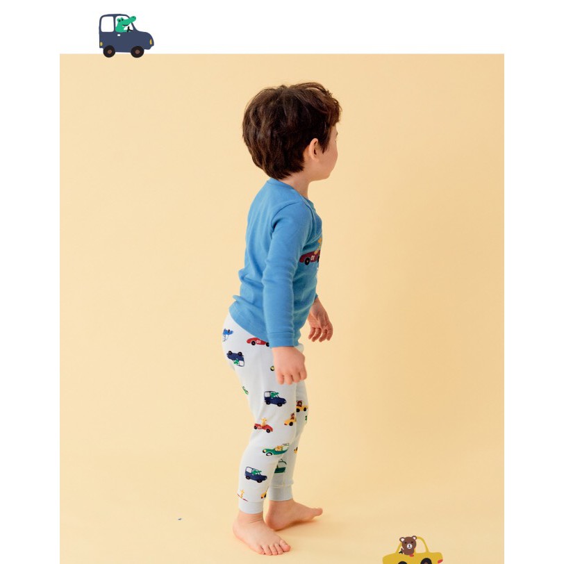 BỘ THU ĐÔNG DÀI TAY CAO CẤP TRẺ EM CỦA HÃNG TTASOM, CHẤT THUN COTTON ORGANIC,OTO XANH DƯƠNG