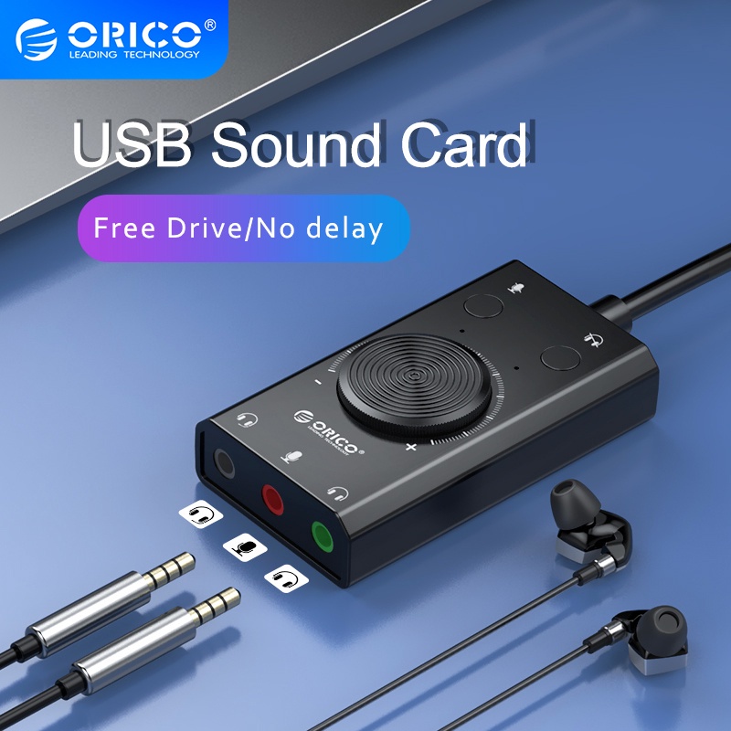 Card âm thanh-Sound card âm thanh 7.1 cho máy tính PC/ Laptop ORICO, chuyên game, phim.Cắm mic thu âm, tai nghe có mic
