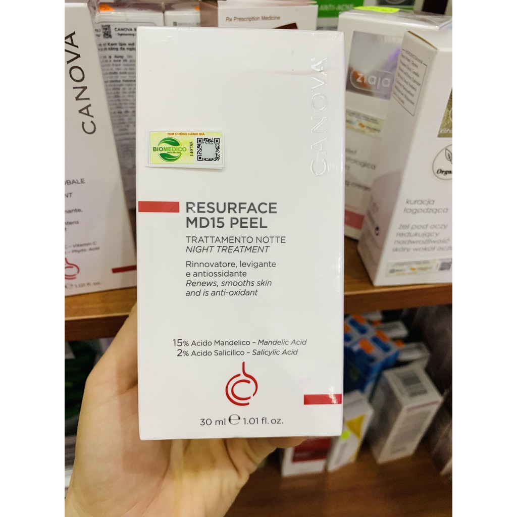 [CHÍNH HÃNG] Tinh chất CANOVA RESURFACE MD15 PEEL - NIGHT trắng da, tẩy tế bào chết, ngăn ngừa lão hóa 30ml | BigBuy360 - bigbuy360.vn