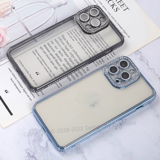 Ốp silcion lưng nhám viền đính đá ip15 pro/ ip15 pro max