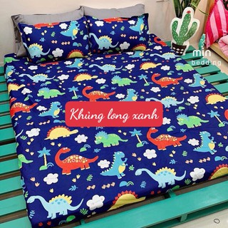 Drap ga trải giường bo chun 1m6x2m,có chọn mẫu hcm khủng long xanh