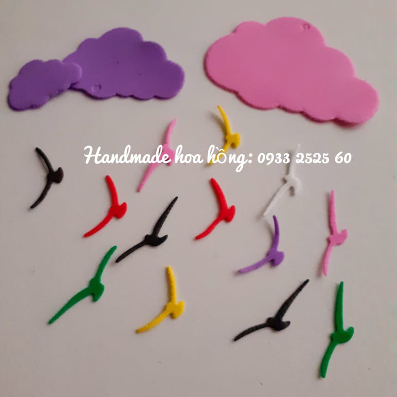 Set 30 đám mây bằng xốp, nhiều size_ Phụ kiện làm thiệp, trang trí phòng, bookmark, scrapbook, bao lì xì_Khuôn cắt