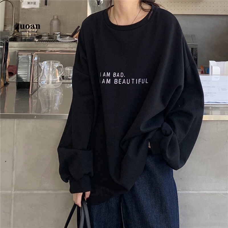 Áo Sweater Cổ Tròn Dài Tay In Chữ Nhiều Màu Dành Cho Nam nữ