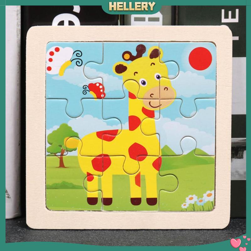 Bộ Đồ Chơi Xếp Hình 9 Mảnh Bằng Gỗ Hình Động Vật Cho Bé