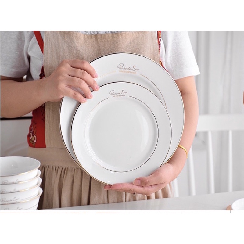 Bộ bát đĩa sứ xương trắng cao cấp Hoàng Gia - Bộ bát đĩa chất lượng