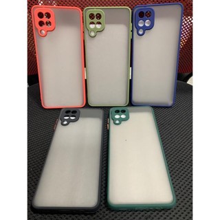 Ốp lưng samsung A12 viền dẻo màu lưng nhám bảo vệ camera