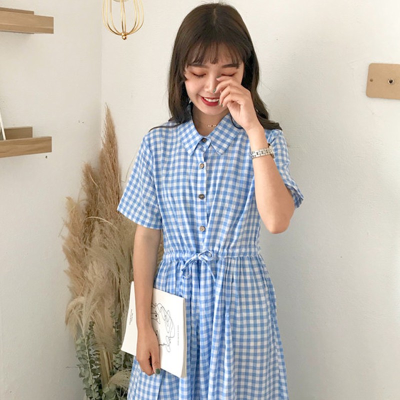 Đầm dây sọc ca-rô thời trang dành cho nữ