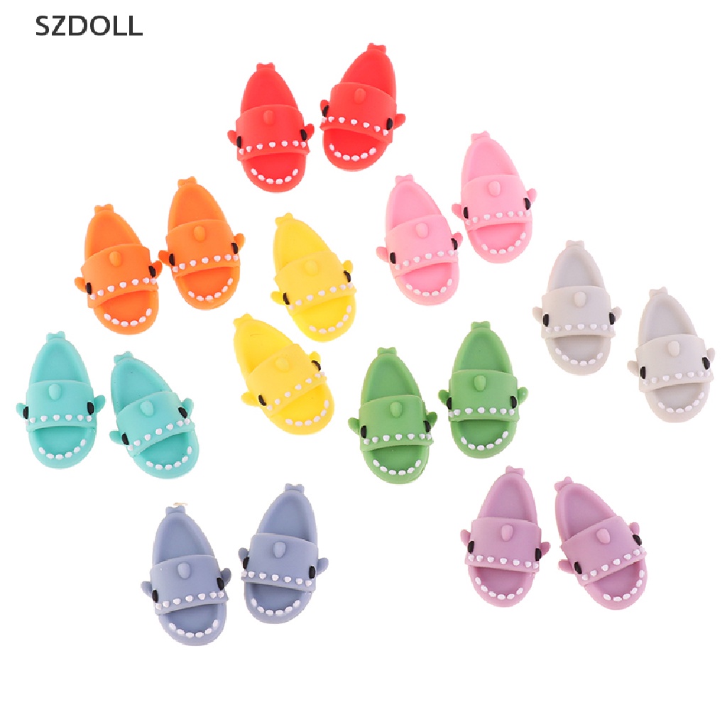 1 Đôi Giày Hình Cá Mập Dễ Thương Cho Búp Bê Ob11 1 / 12