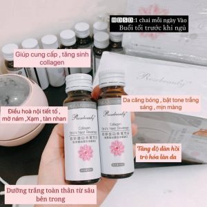 Collagen Yến Rose Beauty, Collagen Yến Trắng Da Hộp 8 chai