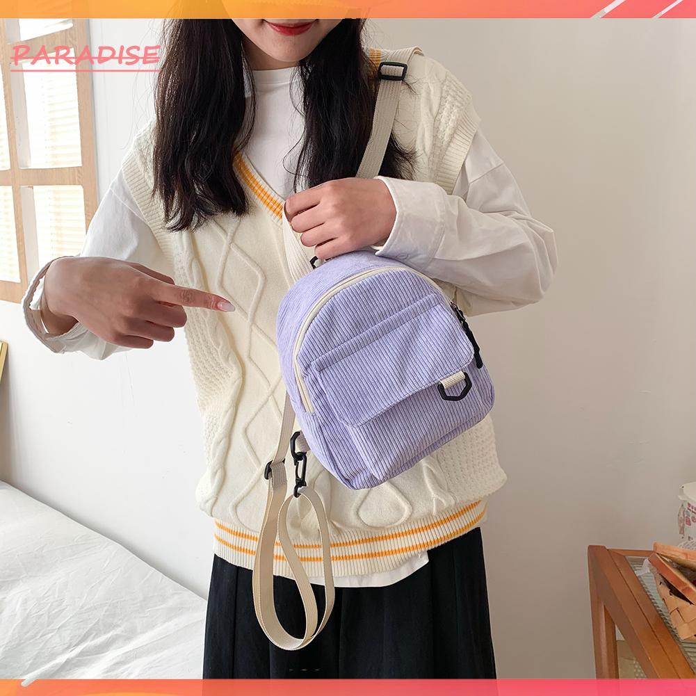 Ba Lô Đi Học Vải Nhung Màu Sắc Trơn Phối Khóa Kéo Thời Trang Mùa Đông Cho Nữ