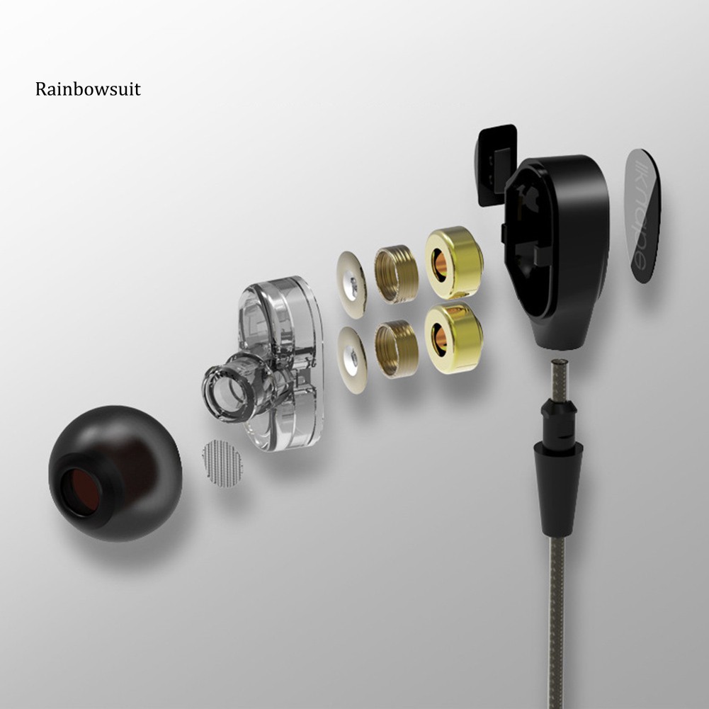 【RB】Kuabe s600 HIFI Heavy Bass Sport Earbuds Wired In-ear Earphones with Microphone