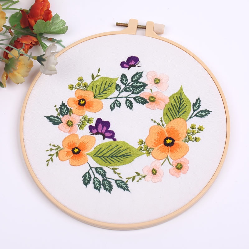 Bộ Dụng Cụ Thêu Hình Hoa Và Ong Dùng Làm Quà Tặng Cho Người Mới Bắt Đầu