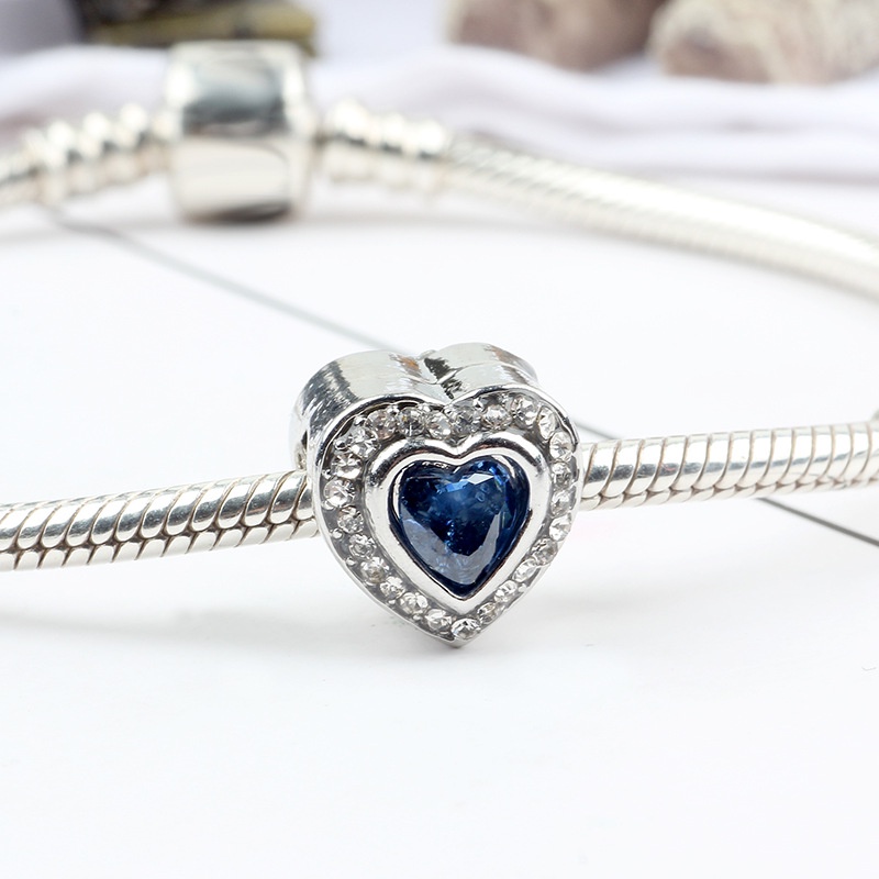 Charm xỏ trái tim viền đính đá - Linhcharms