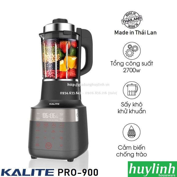 [Mã 44ELSALE1 giảm 5% đơn 3TR] Máy làm sữa hạt đa năng Kalite PRO-900 - 1.75 lít - 2700W - Made in Thái Lan