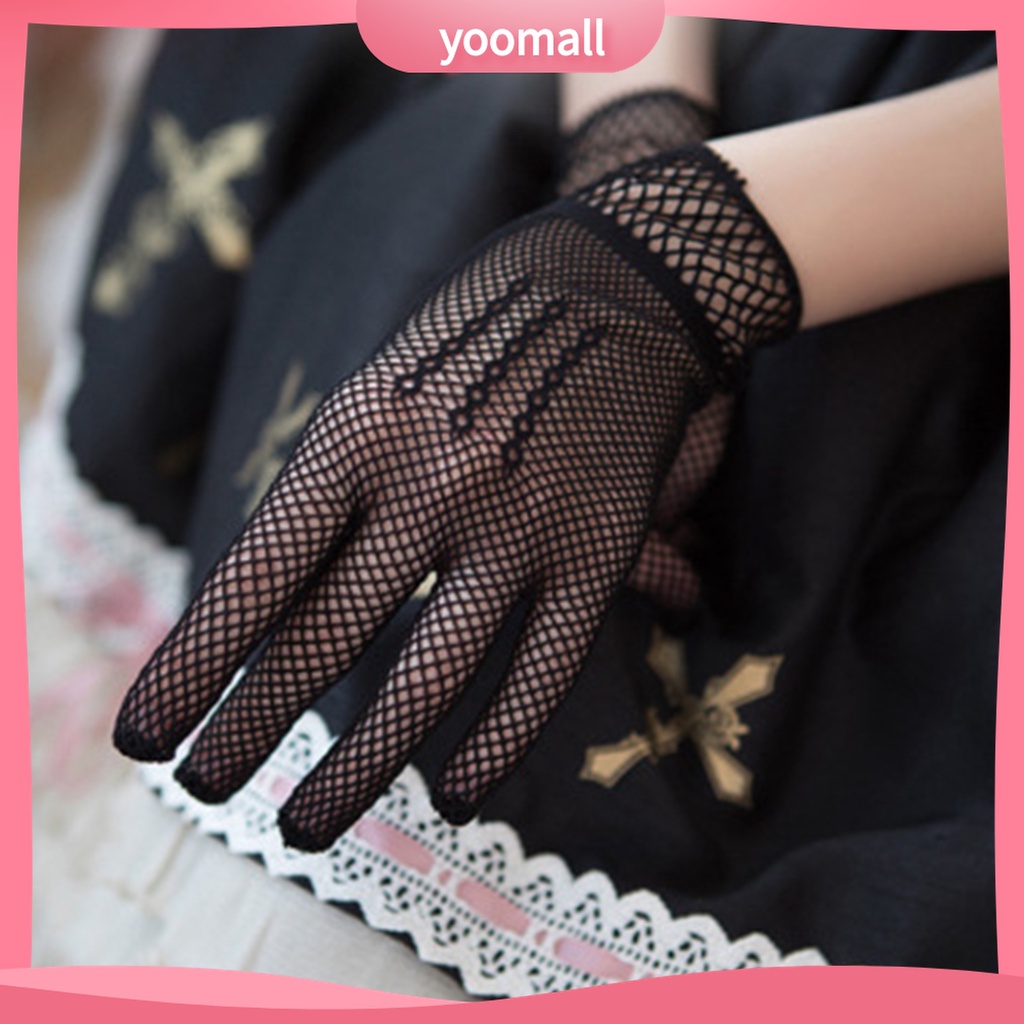 Yomall♡ 1 Đôi Găng Tay Cô Dâu Phối Ren Đính Nơ Thời Trang