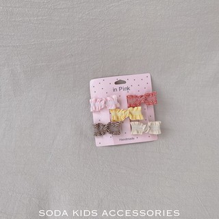 Set 5 kẹp nơ caro nhún