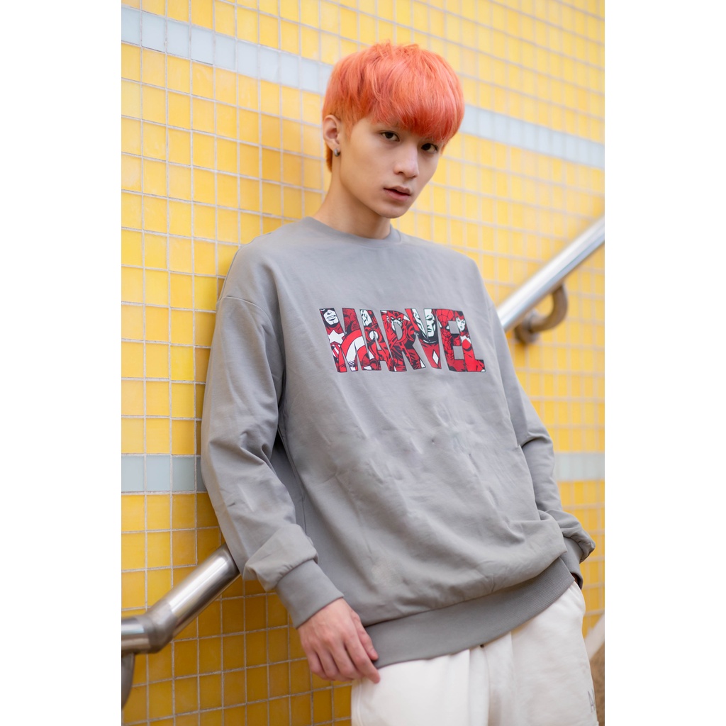 Áo Sweatshirt Nỉ Không Mũ Nam BOO Dáng Rộng In Graphic Marvel | BigBuy360 - bigbuy360.vn