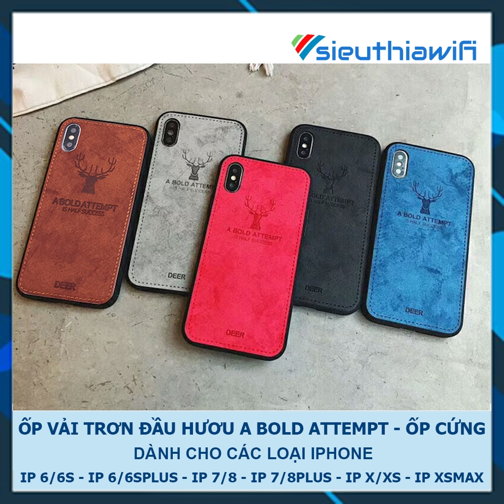 Ốp lưng iphone Vải đầu hươu 5/5s/6/6plus/6s/6splus/7/7plus/8/8plus/x/xr/xs/11/12/pro/max/plus/promax - Awifi Case