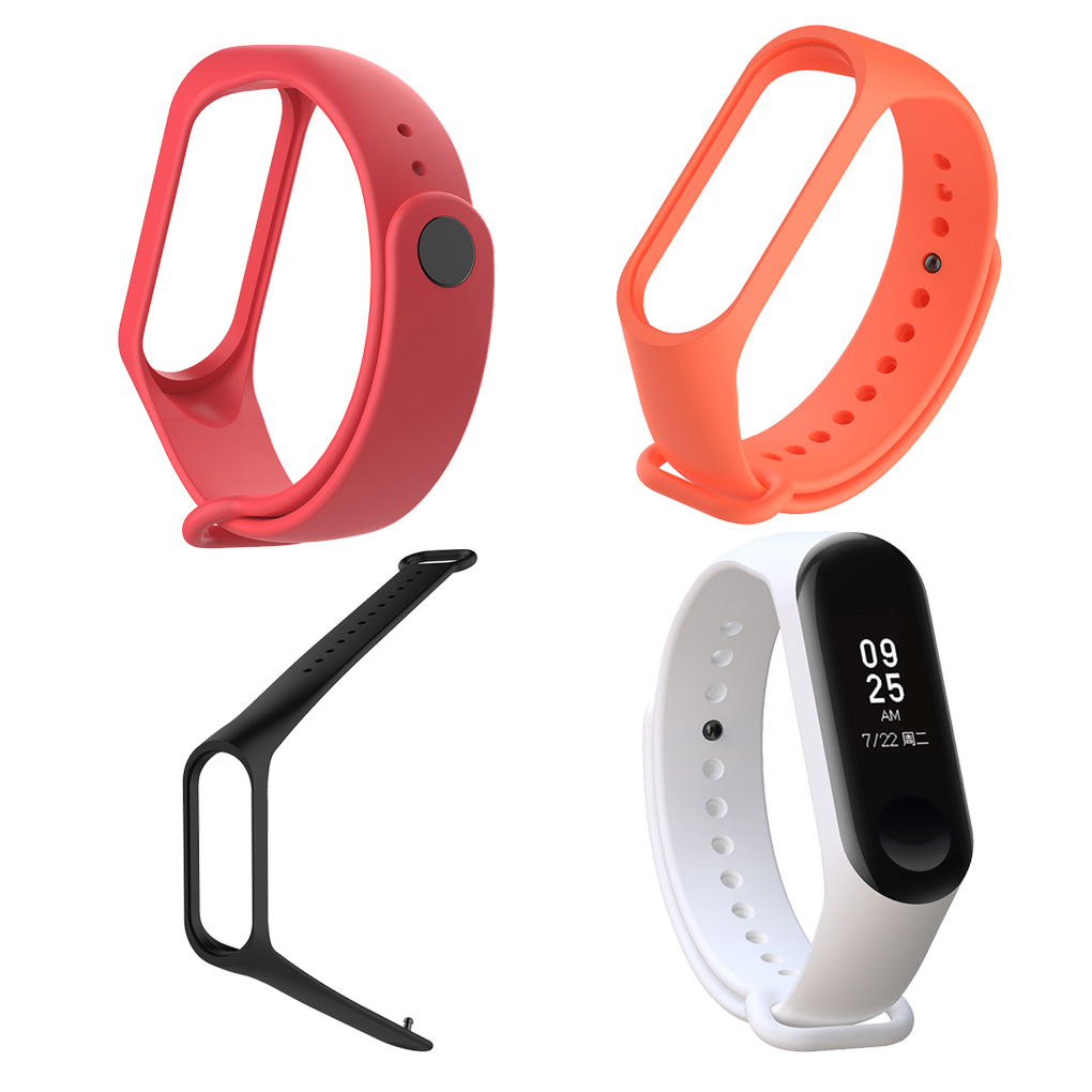 Dây Đeo Thay Thế Chất Liệu Silicon Màu Trơn Cho Xiaomi Mi Band 4 3