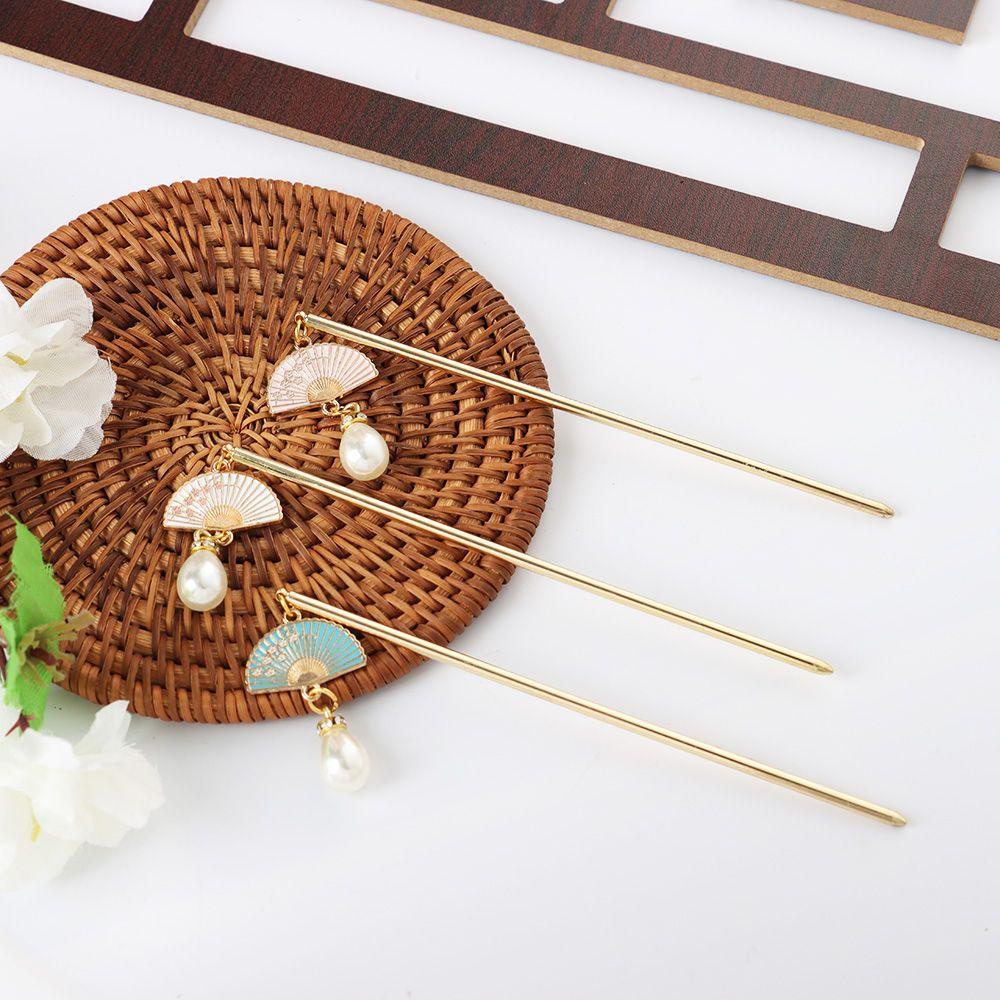 Trâm Cài Tóc Bằng Kim Loại Hình Quạt