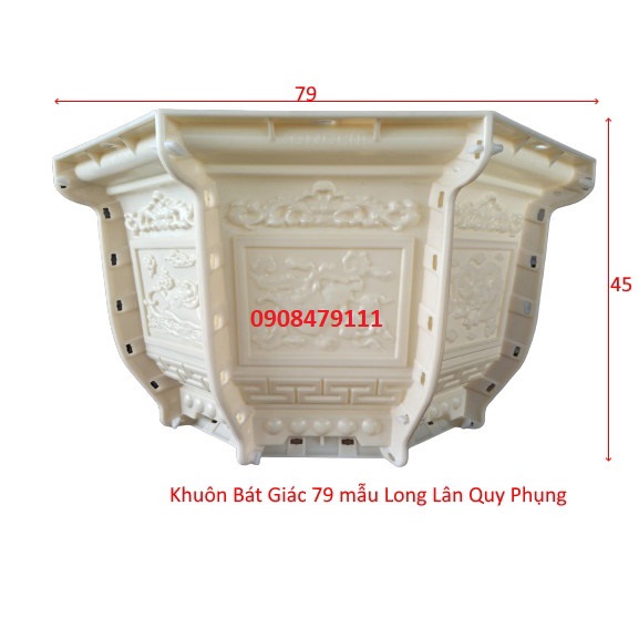 Khuôn Bát Giác 79 cao 45cm ABS mẫu Long Lân Quy Phụng, Cá chép Tài Lộc.