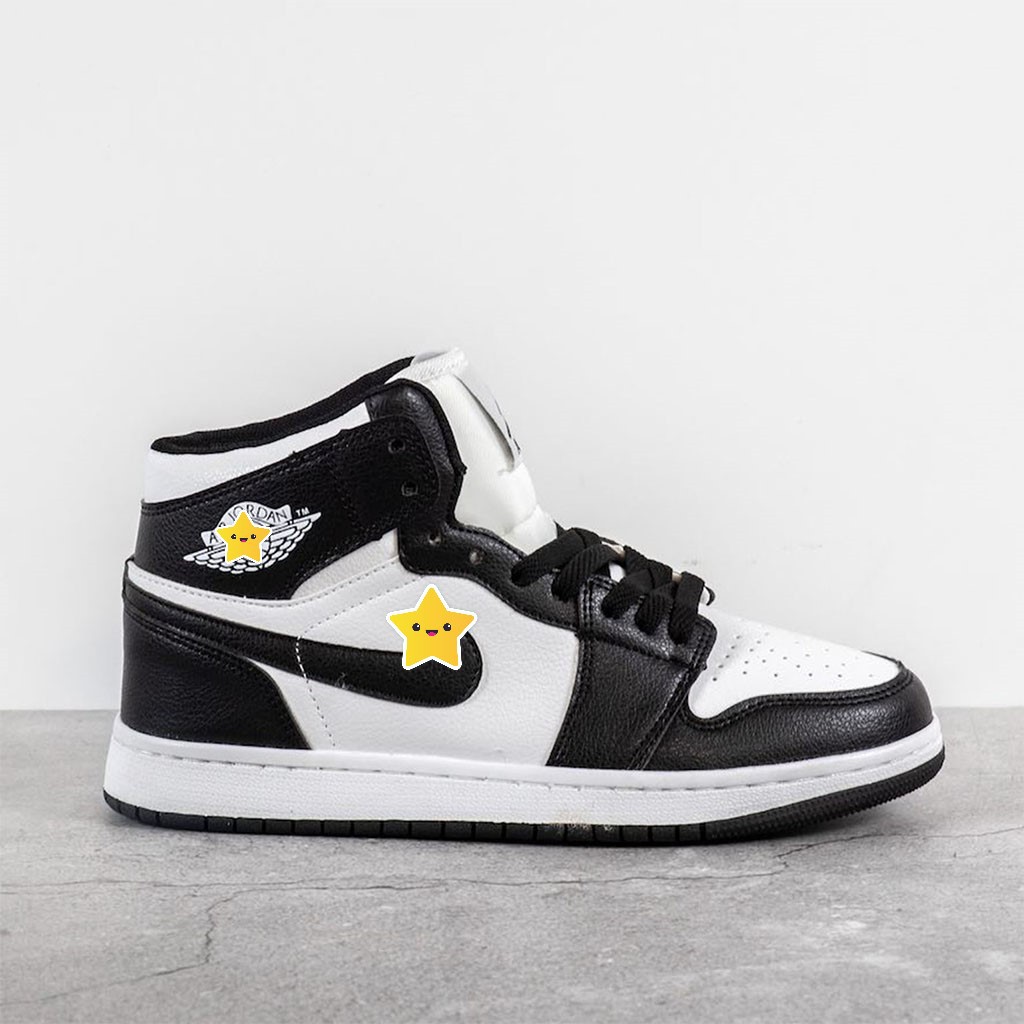 Giày Sneaker Nam Nữ Giày Nike Air Jordan 1 Panda Cổ Cao Trắng Đen Đẹp Cao Cấp 2021