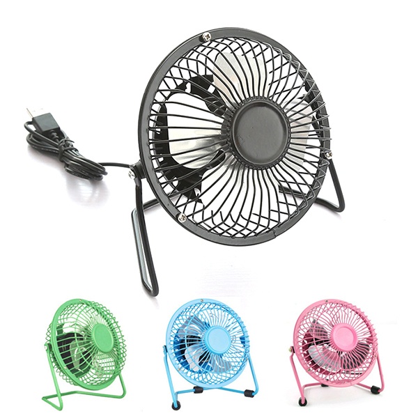 QUẠT CẮM CỔNG USB MINI ĐỂ BÀN LỒNG SẮT 14CM - QUẠT MINI SIÊU MÁT 4 CÁNH - QUẠT CẮM USB SẠC DỰ PHÒNG, LAPTOP