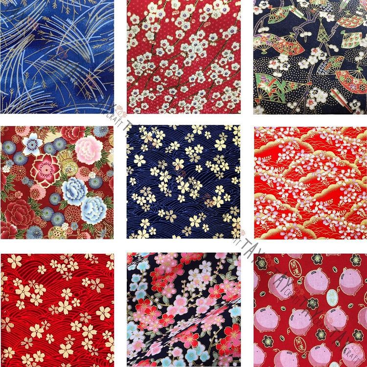 Vải thô cao cấp họa tiết Nhật Bản 50x70cm/50x140cm