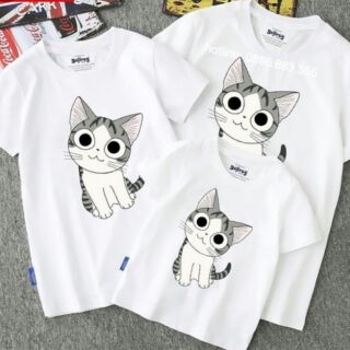 Áo đồng phục gia đình hình con mèo