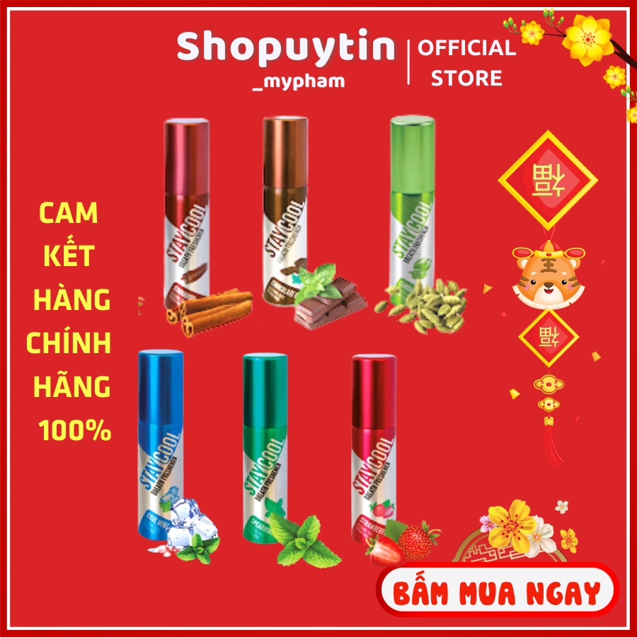 Xịt thơm miệng STAYCOOL CHÍNH HÃNG ANH QUỐC ✅ Thơm lâu Hàng chuẩn