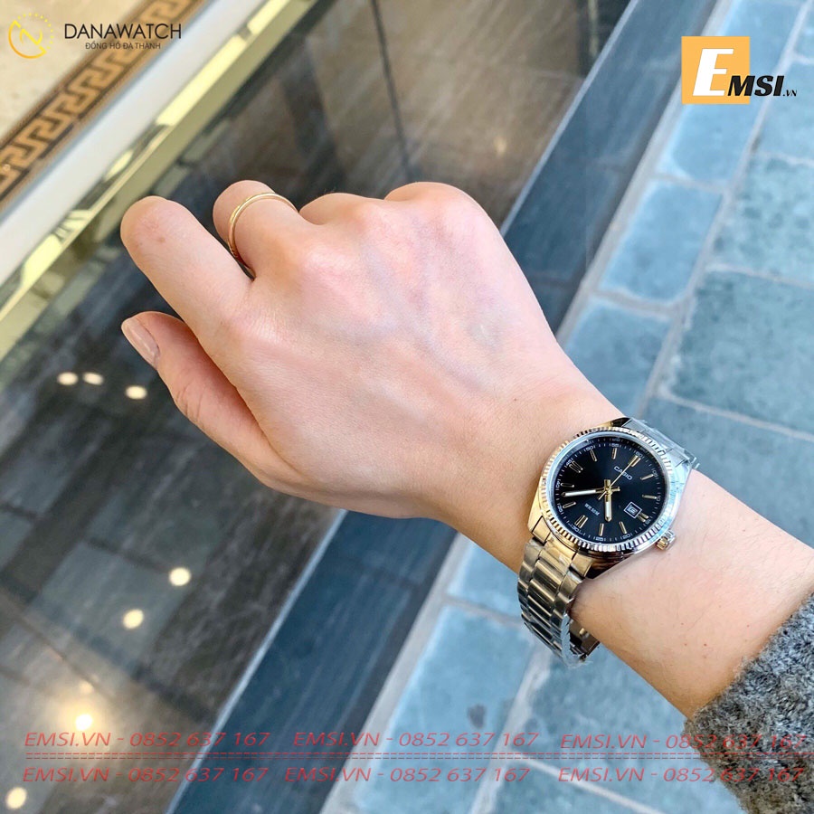 Đồng Hồ Cặp Đôi Casio MTP-1302D-1A2VDF Và LTP-1302D-1A2VDF Dây Kim Loại, Size mặt Nam 38,5 & Nữ 30,2mm EMSI.VN