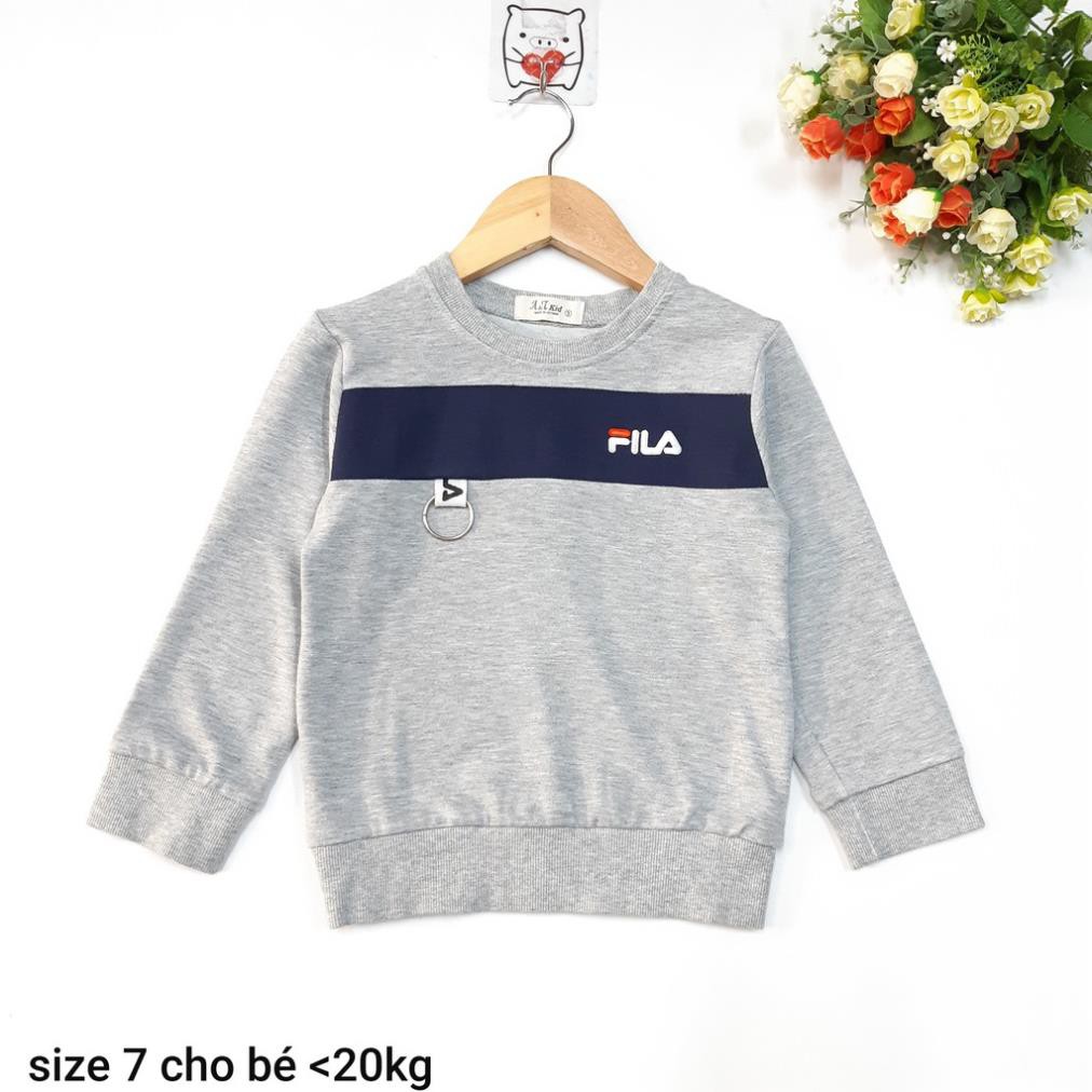 DG69-AT-02- Áo tay dài bé trai, chất nỉ da cá, dày dặn,thêu chữ, lẻ size, made in Việt Nam
