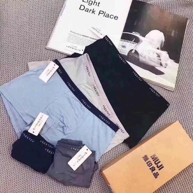 Hộp 4 quần lót nam dạng đùi nhật bản cotton 100%